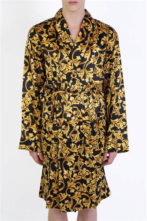 versace silk dressing gown gold|Versace morning gown.